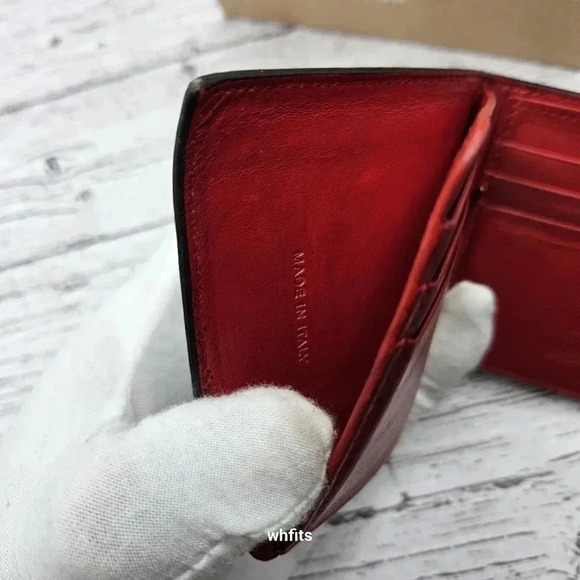 Christian Louboutin Bifold Money Clip Wallet Blue White Leather Studs with Box - Picture 5 of 8